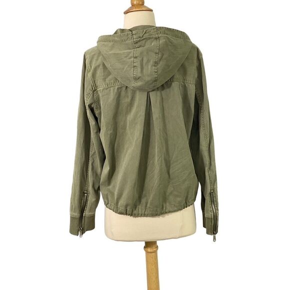 Chaser Women's M Hooded Utility Jacket Army Green Short Full Zip Tencel/Cotton - Picture 6 of 13